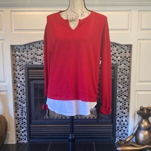 Democracy Red sweater, size medium, good‎ used condition,